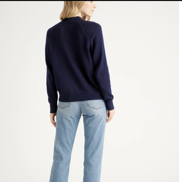 Quince Navy 100% Organic Cotton Mock Neck Sweater, XL, NWT - Picture 11 of 11